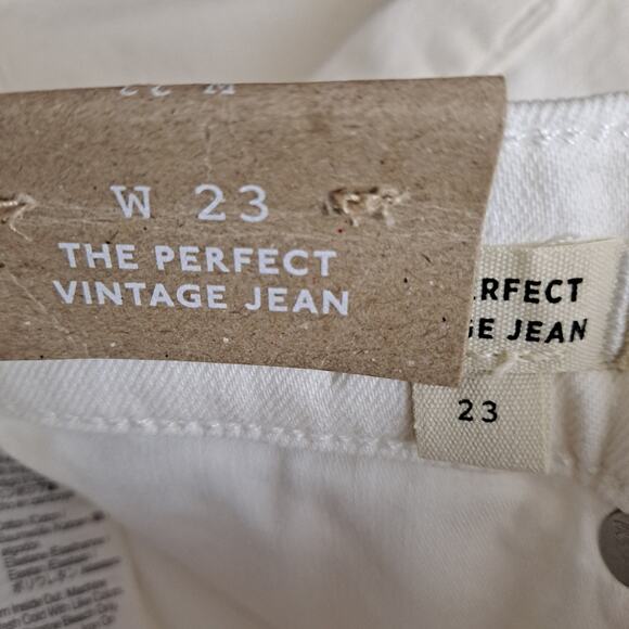 NWT Madewell The Perfect Vintage Jeans Tapered Leg Tile White Women's Size 23 - Picture 12 of 14